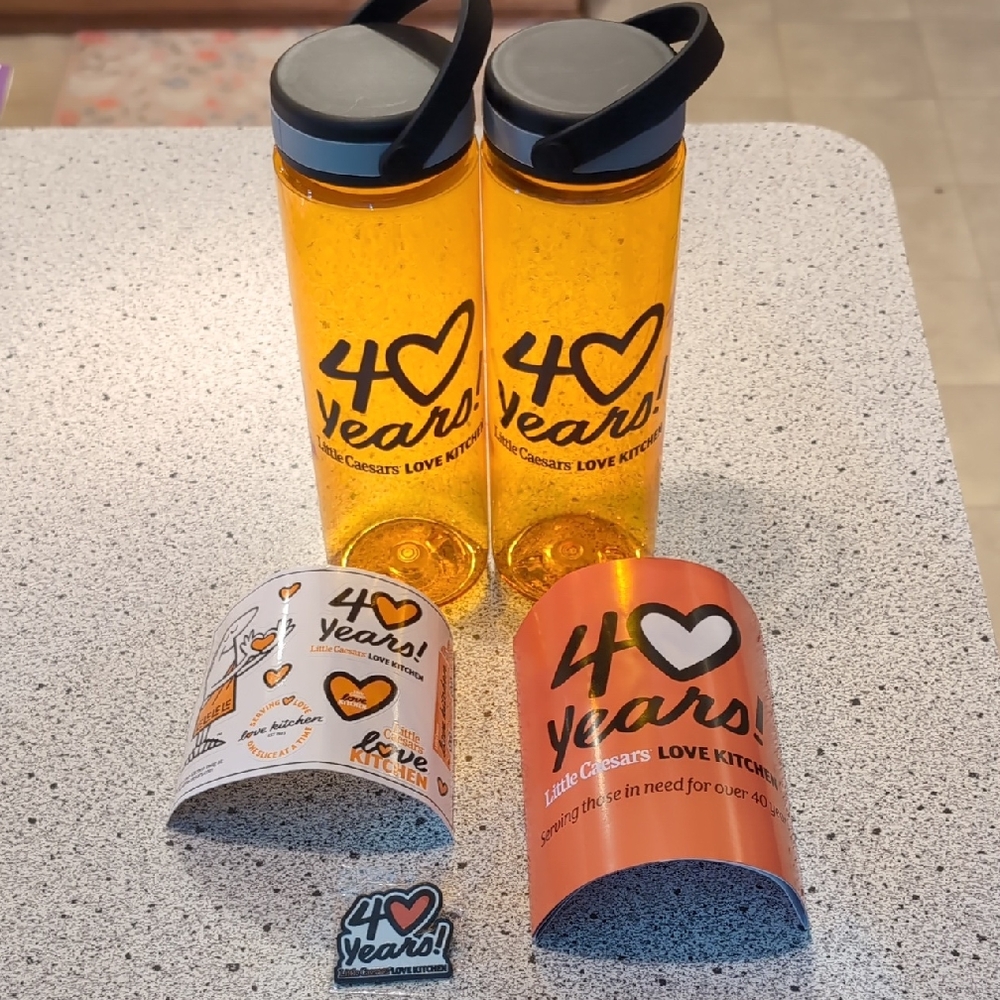Colleague Exclusive Little Caesars Love Kitchen Water Bottles Pin Stickers Info